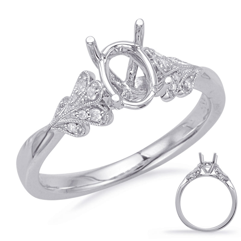 White Gold Engagement Ring - EN8051-8X6OVWG