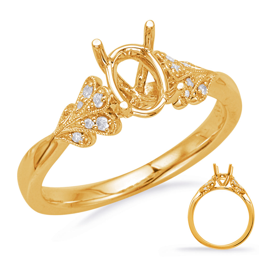 Yellow Gold Engagement Ring - EN8051-8X6OVYG