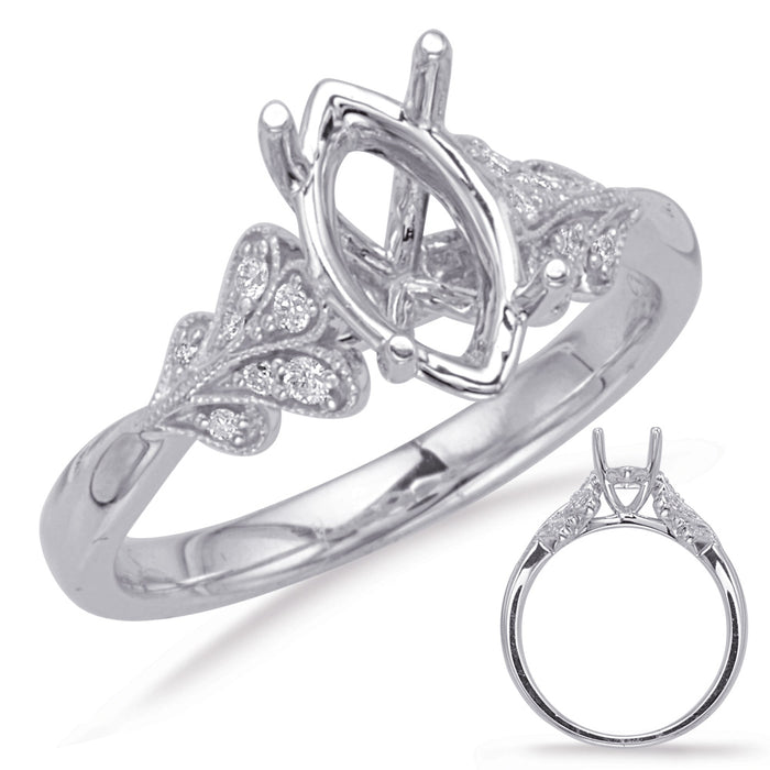 White Gold Engagement Ring - EN8051-9X45MQWG