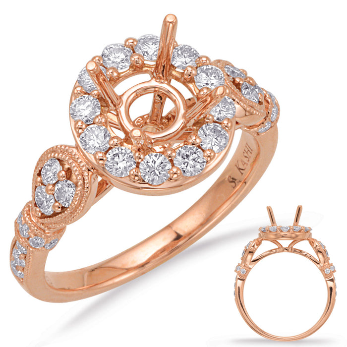 Rose Gold Halo Engagement Ring - EN8062-1RG