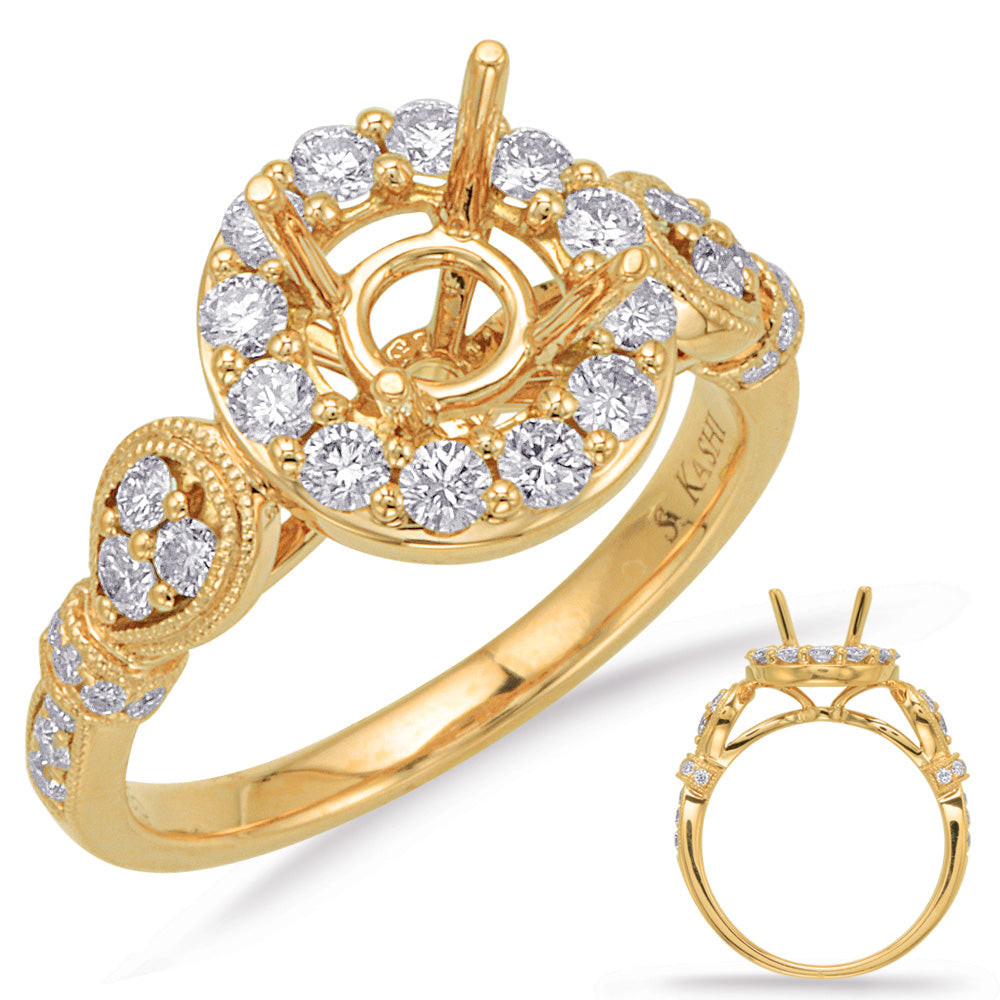 Yellow Gold Halo Engagement Ring - EN8062-1YG