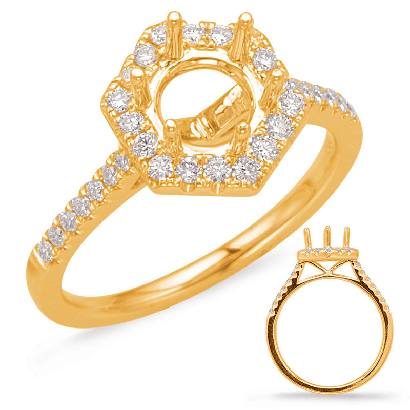 Yellow Gold Halo Engagement Ring - EN8063-1YG