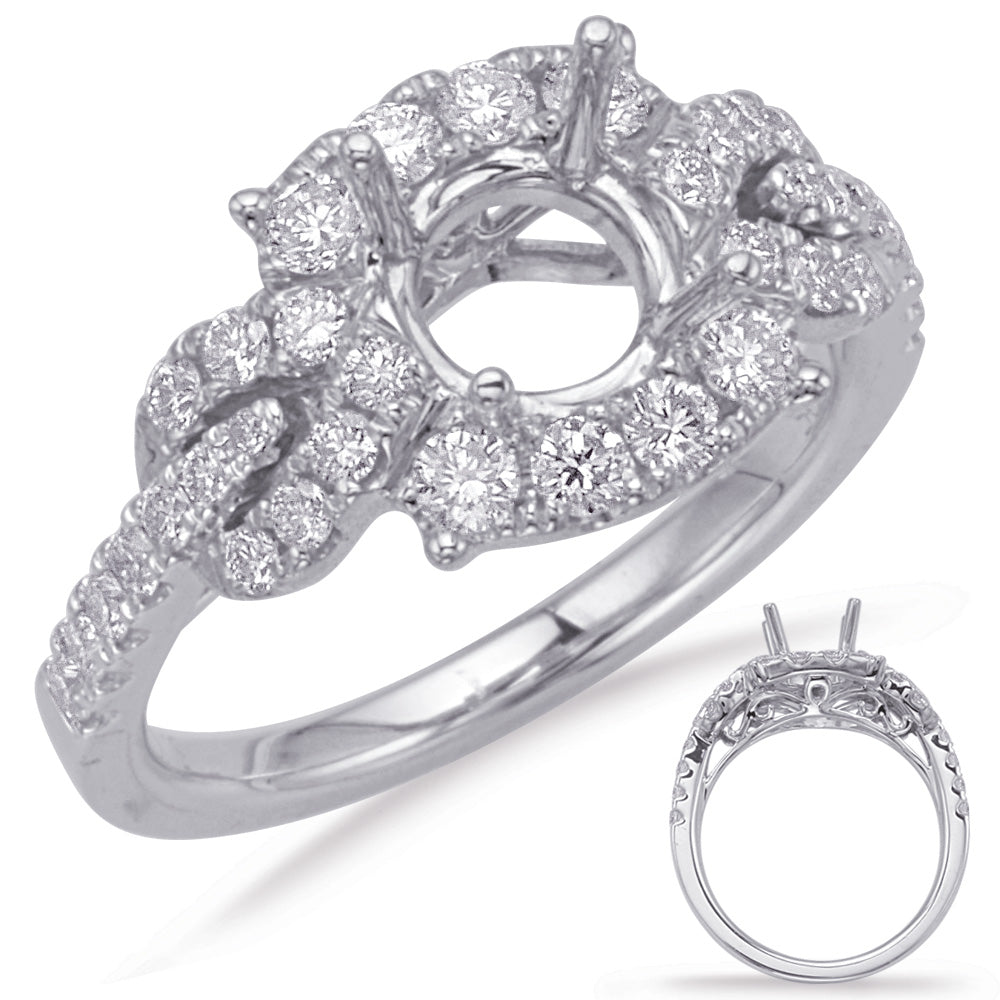 White Gold Halo Engagement Ring - EN8065-1WG