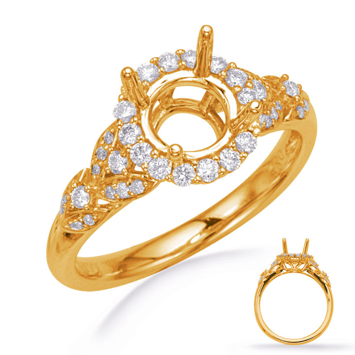 Yellow Gold Halo Engagement Ring - EN8067-125RDYG