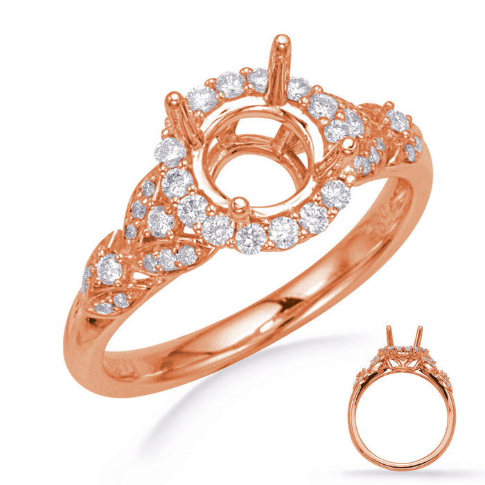 Rose Gold Halo Engagement Ring - EN8067-33RDRG