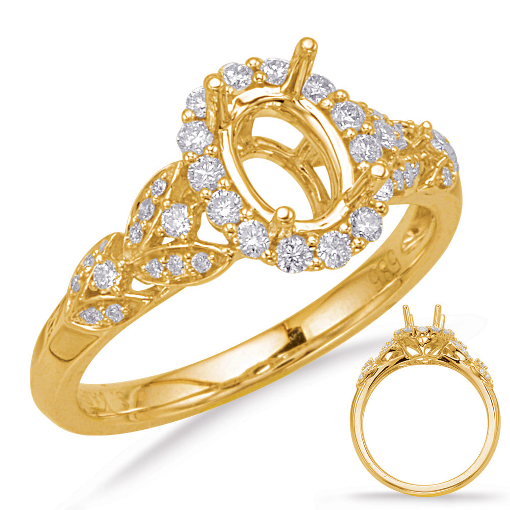 Yellow Gold Halo Engagement Ring - EN8067-6X4MYG