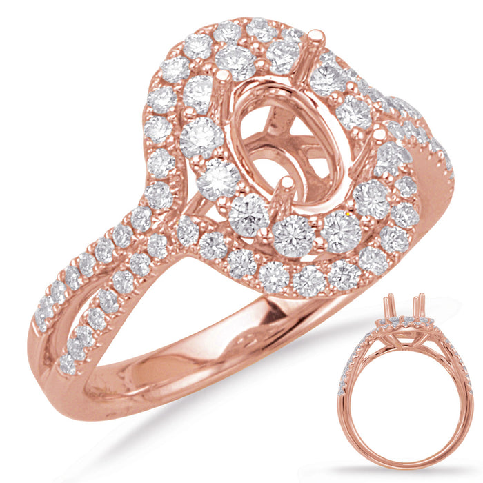 Rose Gold Halo Engagement Ring - EN8068-7X5MRG