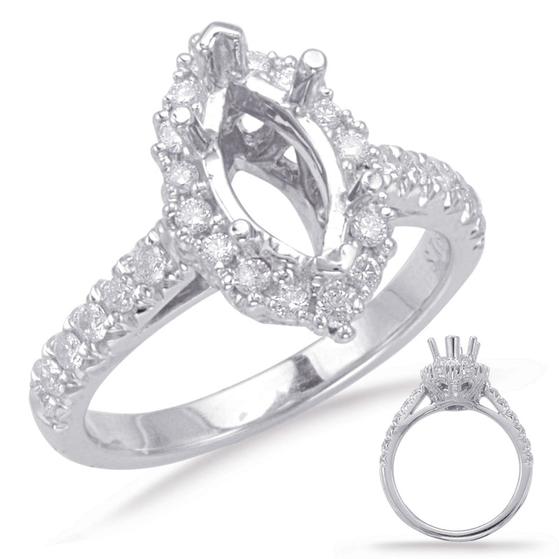 White Gold Halo Engagement Ring - EN8075-10X5MWG