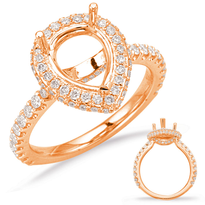 Rose Gold Halo Engagement Ring - EN8076-9X6MRG