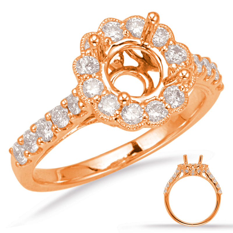 Rose Gold Halo Engagement Ring - EN8078-1RG