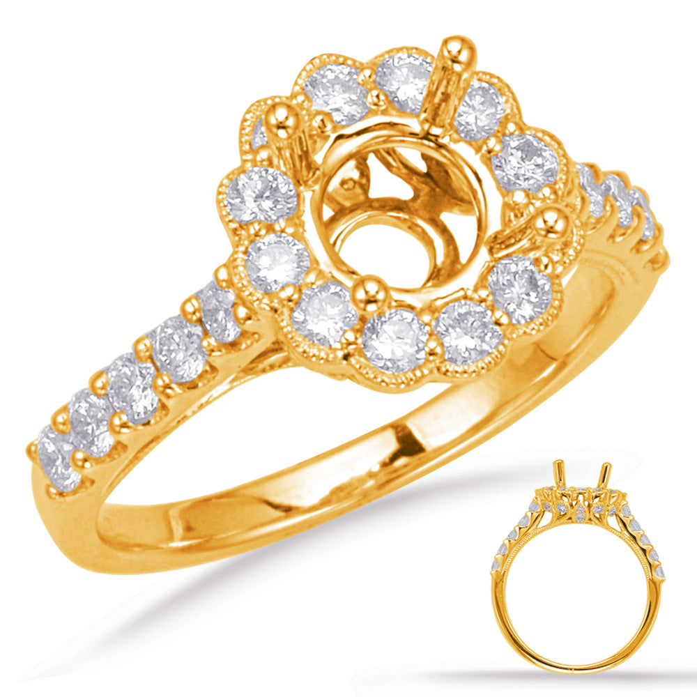 Yellow Gold Halo Engagement Ring - EN8078-1YG