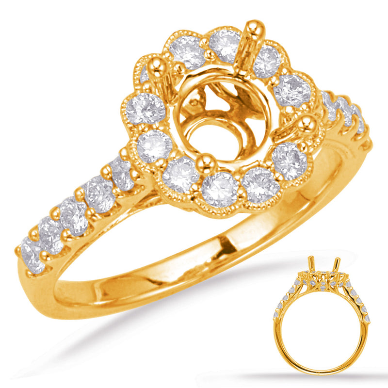 Yellow Gold Halo Engagement Ring - EN8078-1YG