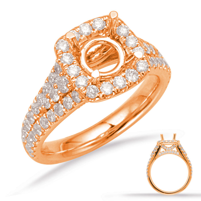 Rose Gold Halo Engagement Ring - EN8079-1RG