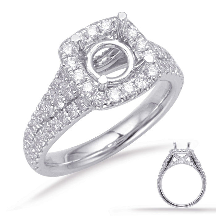 White Gold Halo Engagement Ring - EN8079-1WG