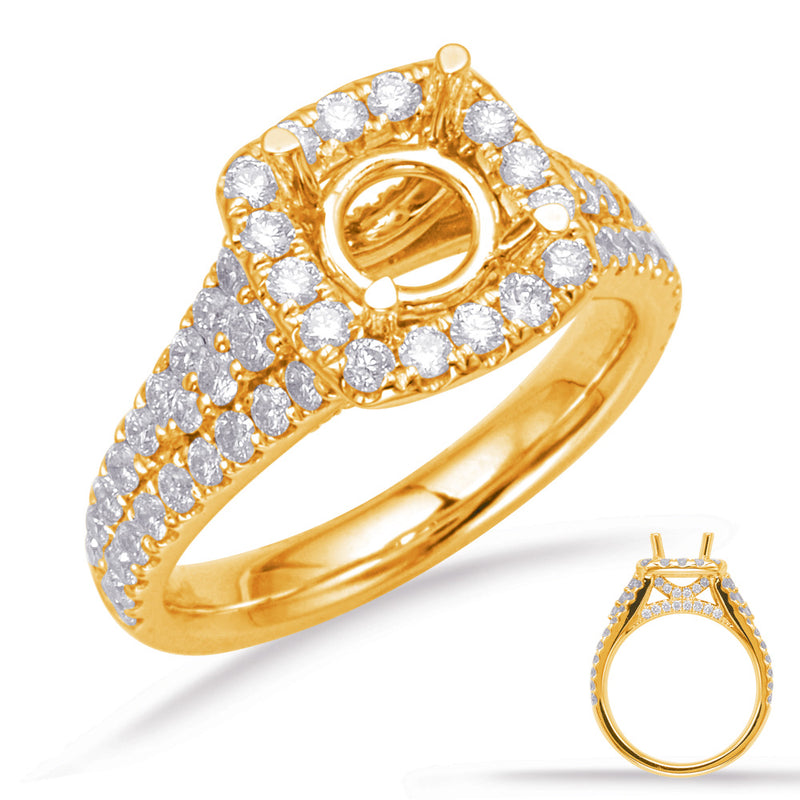 Yellow Gold Halo Engagement Ring - EN8079-1YG