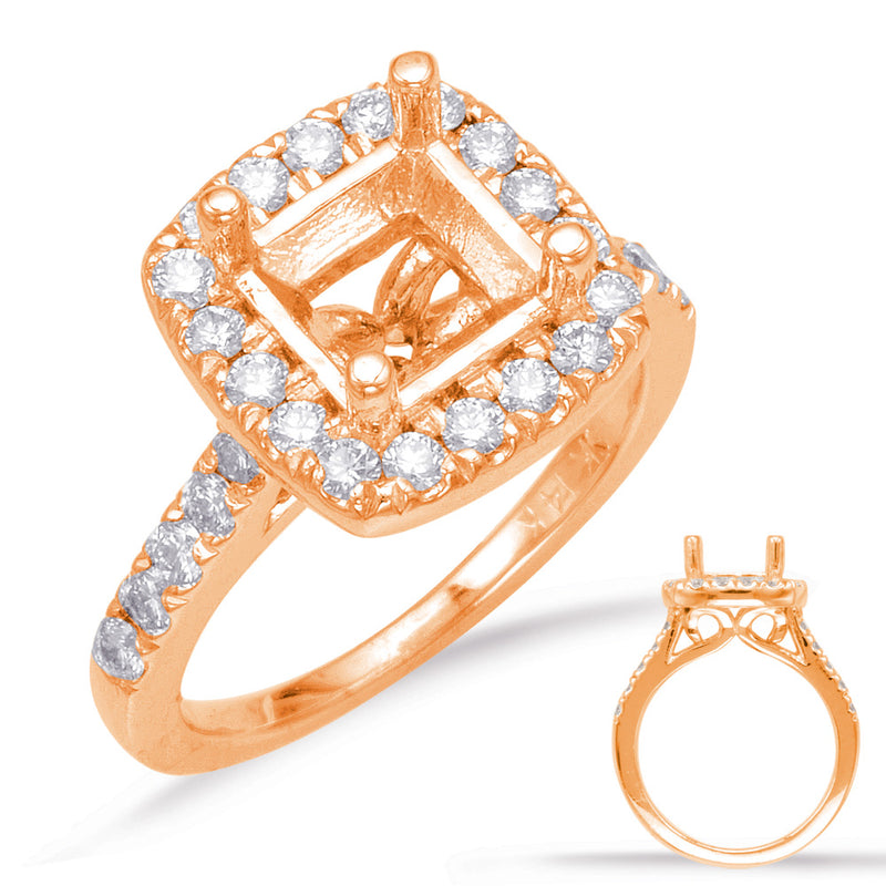 Rose Gold Halo Engagement Ring - EN8086-7.0MRG