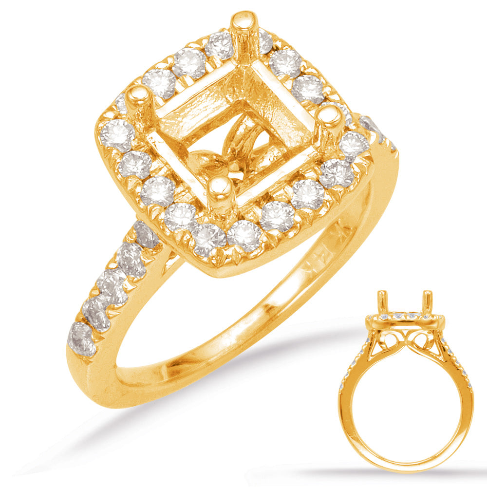 Yellow Gold Halo Engagement Ring - EN8086-7.0MYG