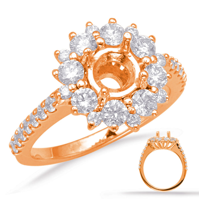 Rose Gold Halo Engagement Ring - EN8087-1RG