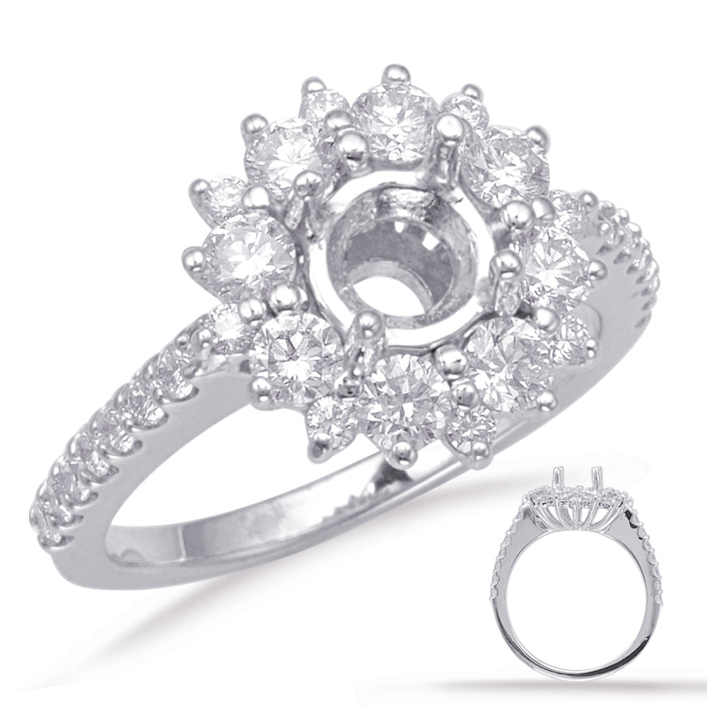 White Gold Halo Engagement Ring - EN8087-1WG