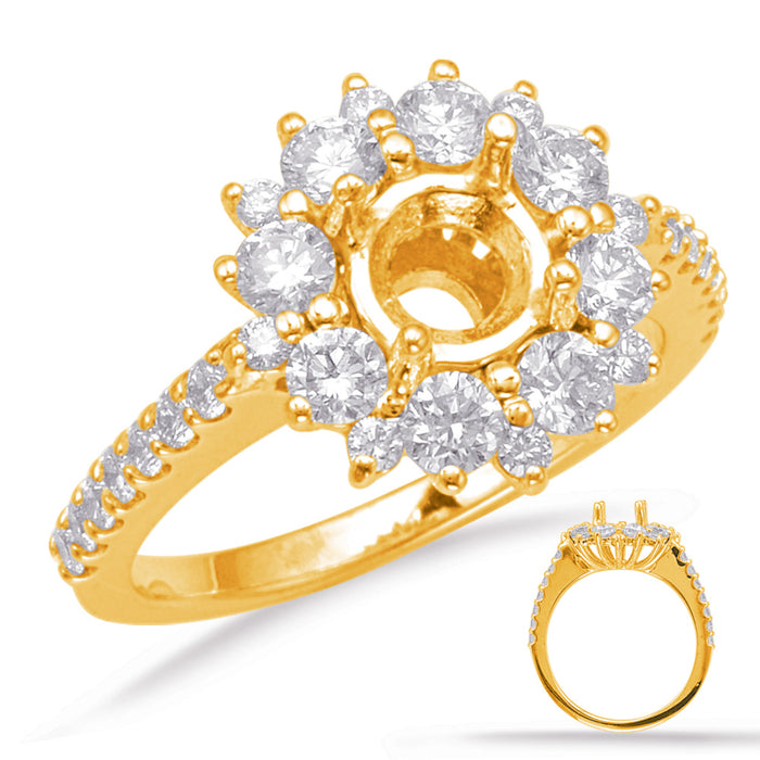 Yellow Gold Halo Engagement Ring - EN8087-1YG