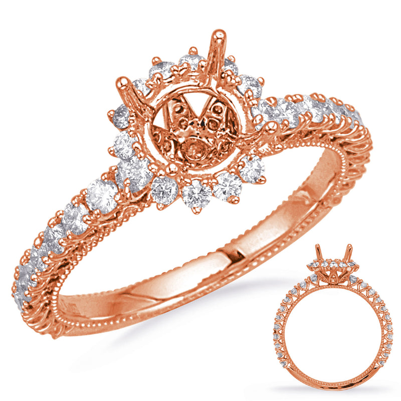 Rose Gold  Halo Engagement Ring - EN8094-1RG