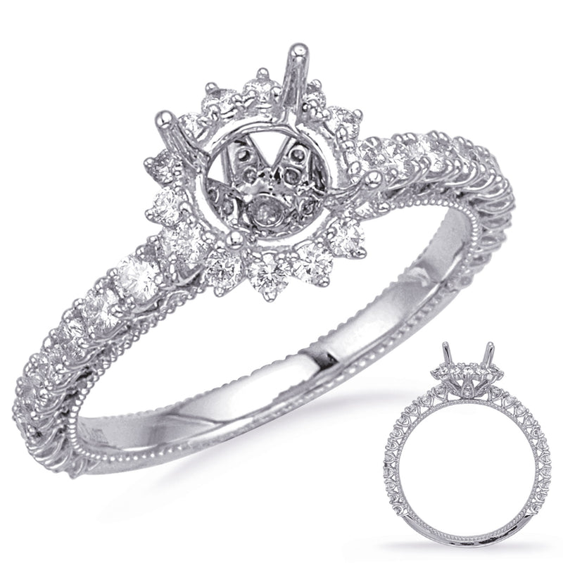 White Gold Halo Engagement Ring - EN8094-1WG