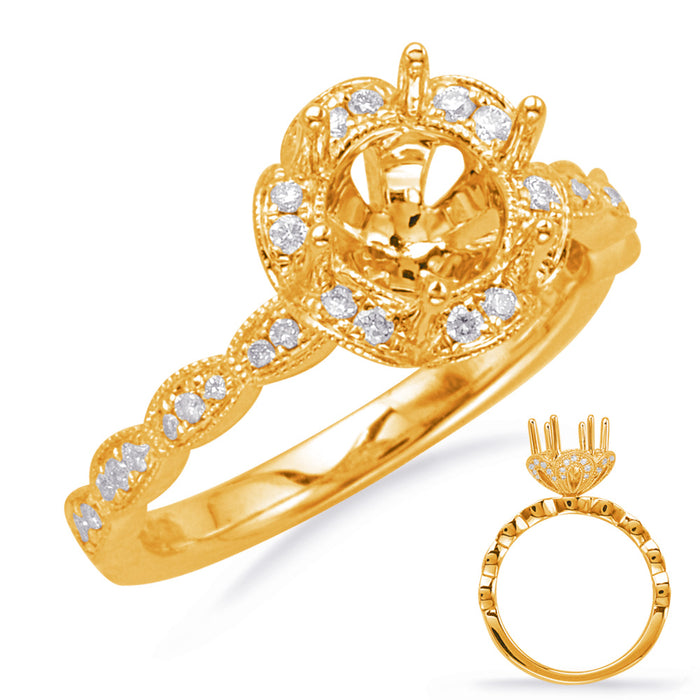 Yellow Gold Halo Engagement Ring - EN8102-1YG