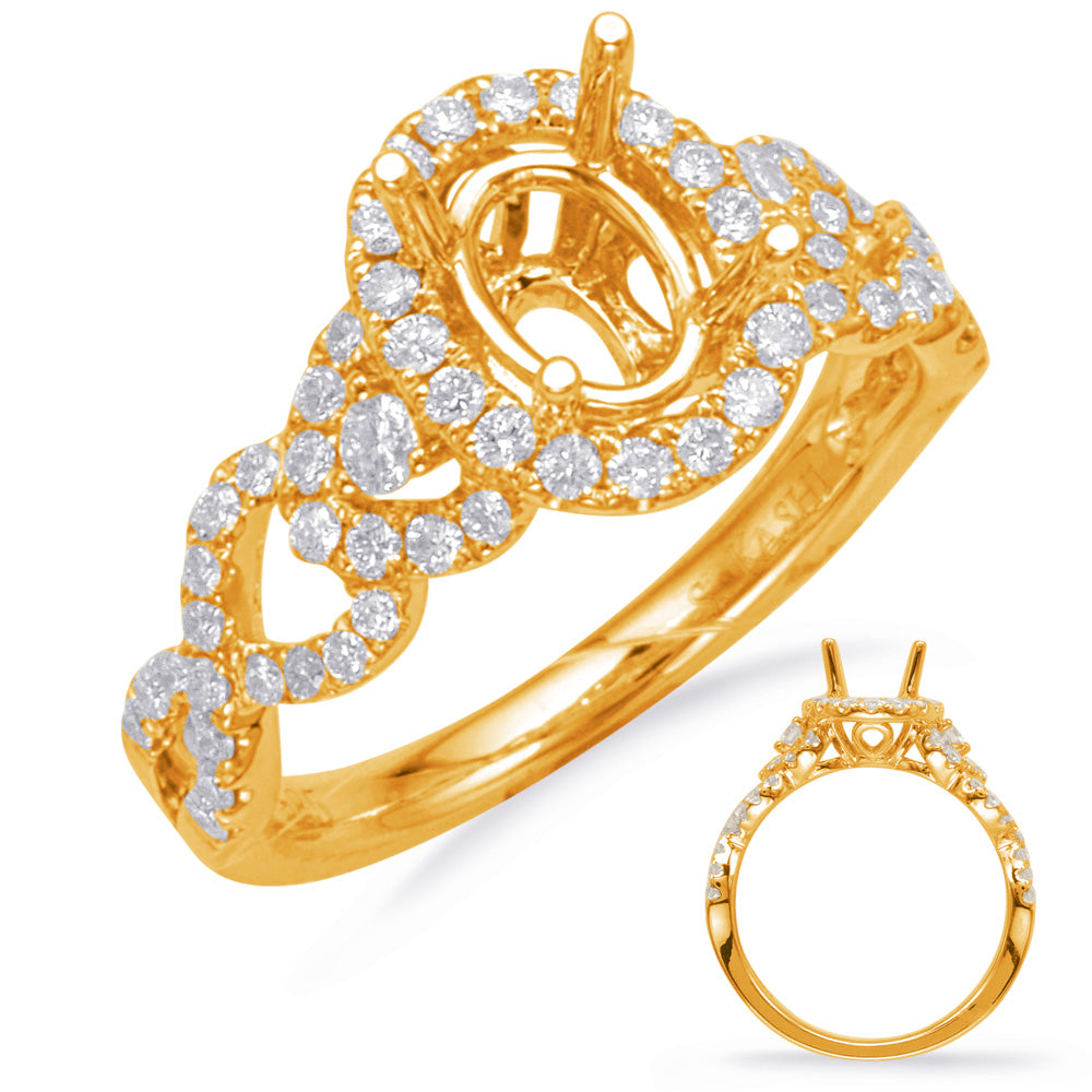 Yellow Gold Halo Engagement Ring - EN8109-7X5MYG