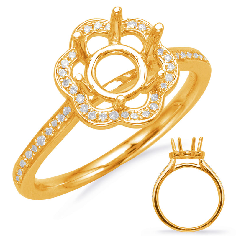 Yellow Gold Halo Engagement Ring - EN8112-125YG