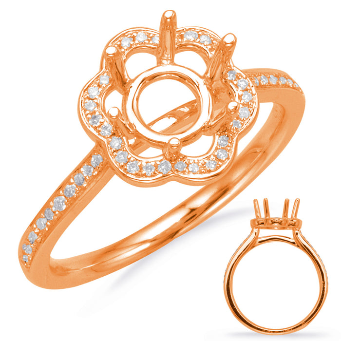 Rose Gold Halo Engagement Ring - EN8112-1RG