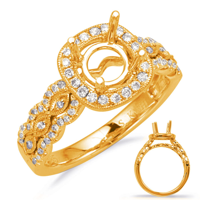 Yellow Gold Halo Engagement Ring - EN8113-1YG