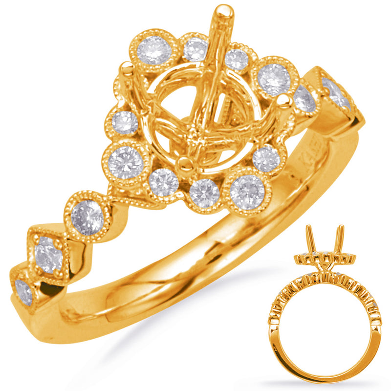 Yellow Gold Halo Engagement Ring - EN8117-1YG