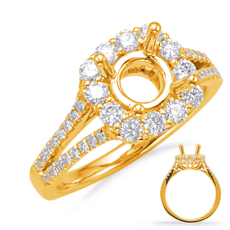 Yellow Gold Halo Engagement Ring - EN8120-1YG