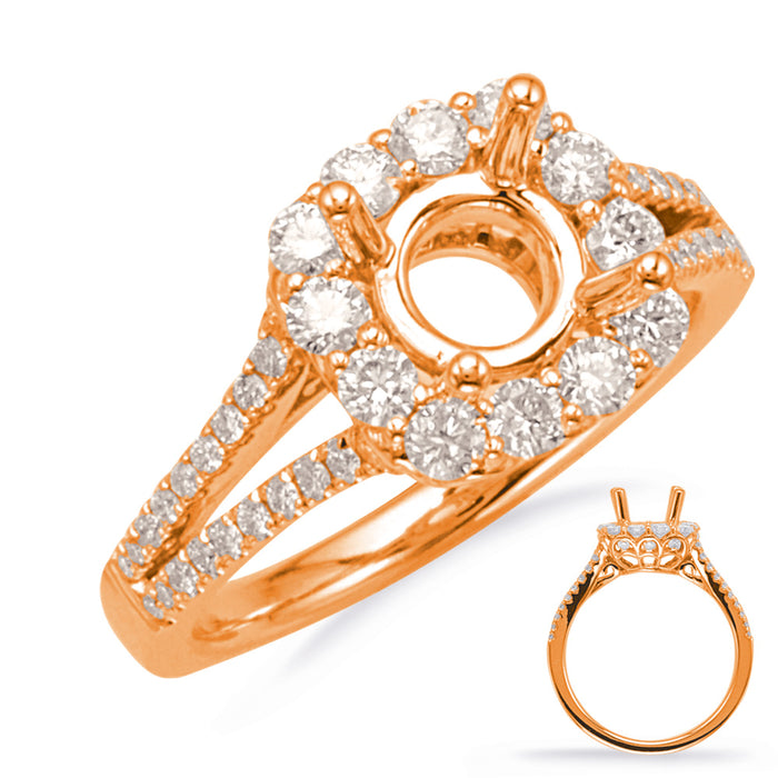 Rose Gold Halo Engagement Ring - EN8120-75RG