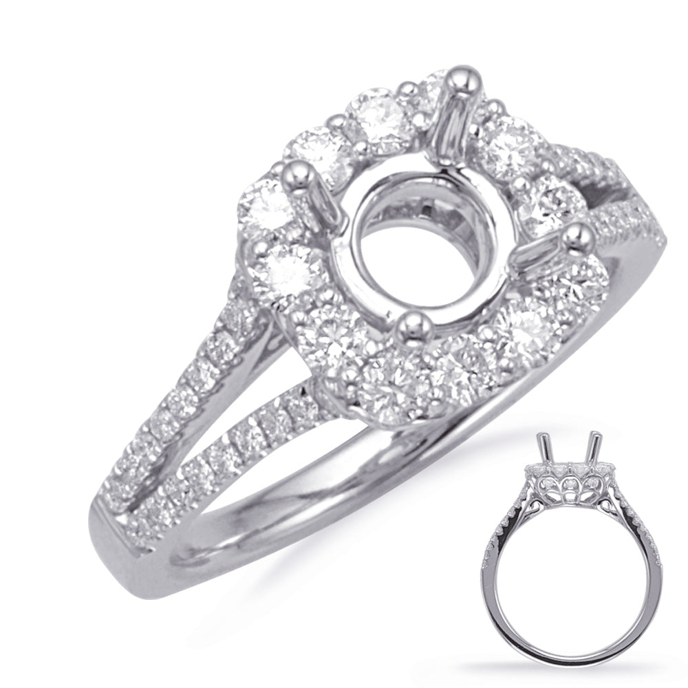 White Gold Halo Engagement Ring - EN8120-75WG