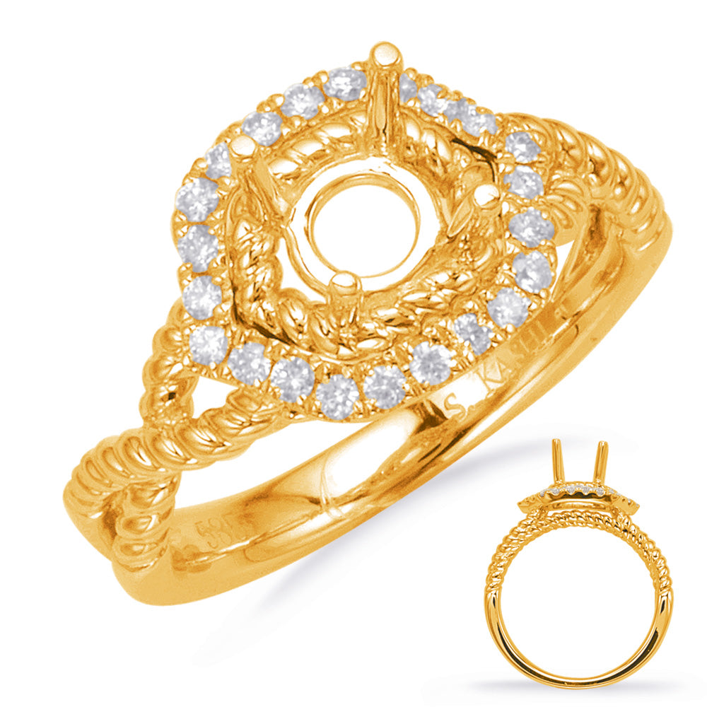 Yellow Gold Halo Engagement Ring - EN8121-1YG