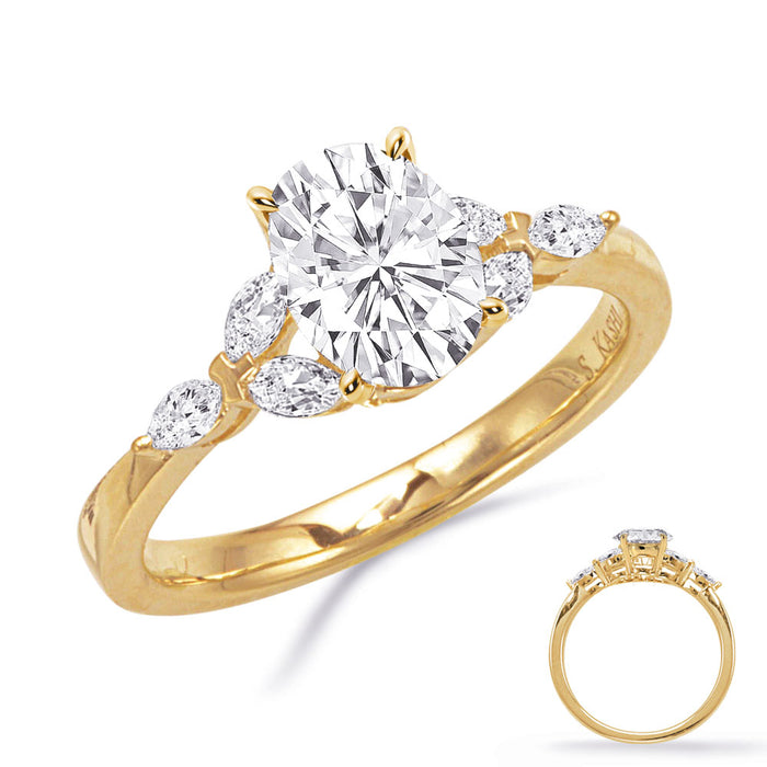 Yellow Gold Engagement Ring - EN8126-10X8OVYG