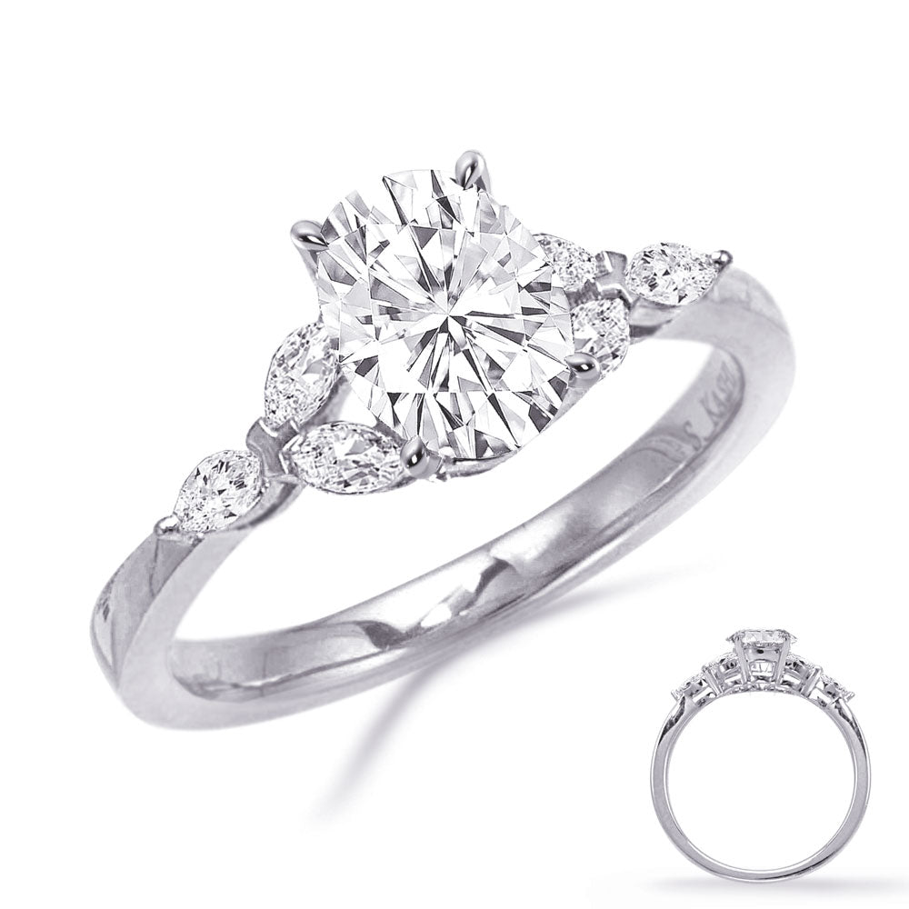 White Gold Engagement Ring - EN8126-11X9OVWG