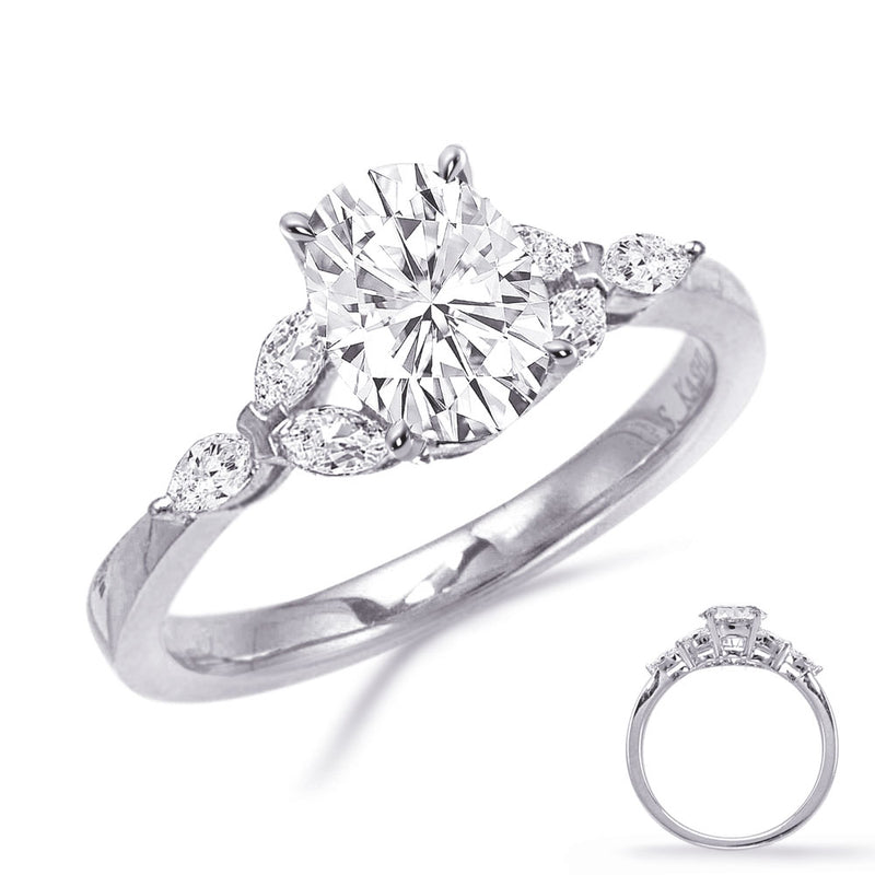 White Gold Engagement Ring - EN8126-11X9OVWG