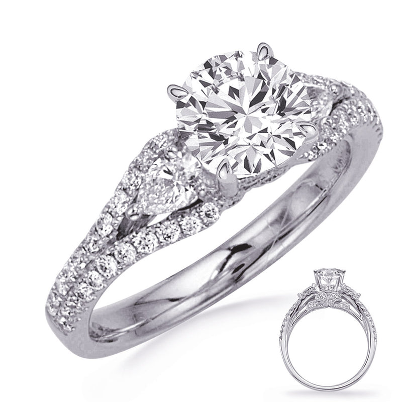 White Gold Diamond Engagement Ring - EN8127-1WG