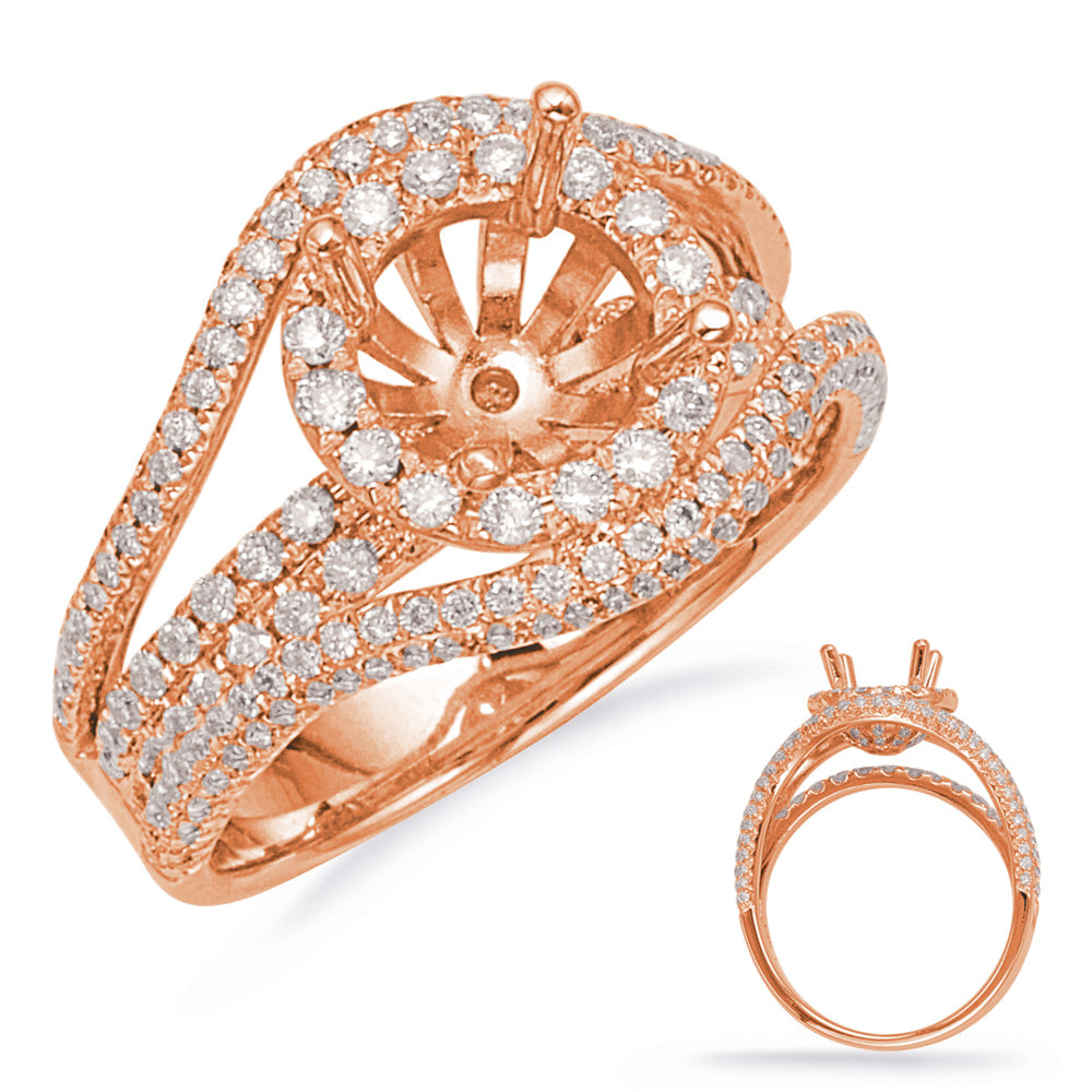 Rose Gold Halo Engagement Ring - EN8129-1RG