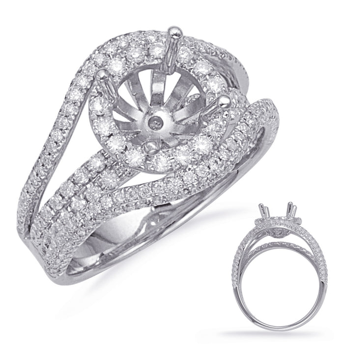 White Gold Halo Engagement Ring - EN8129-1WG