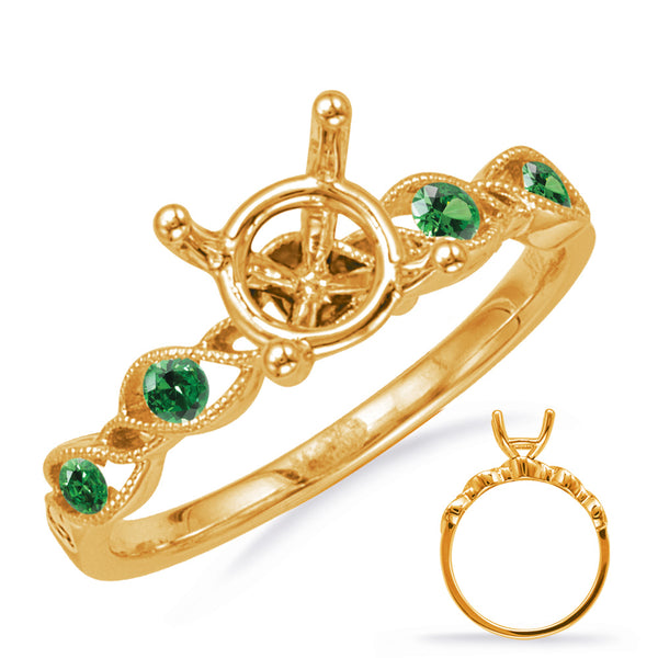 Yellow Gold Engagement Ring With Emerald - EN8140-1EYG