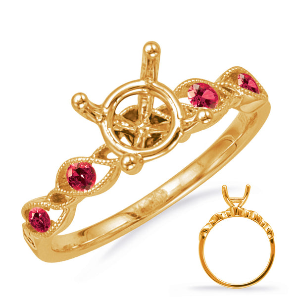 Yellow Gold Engagement Ring With Rubies - EN8140-1RYG