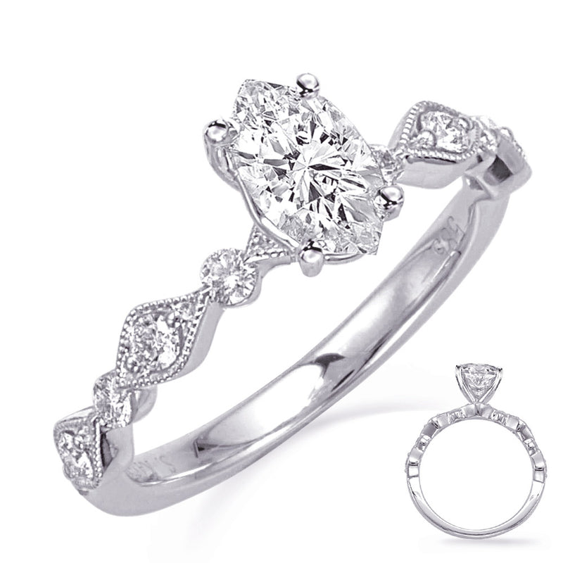 White Gold Engagement Ring - EN8148-6X4MWG