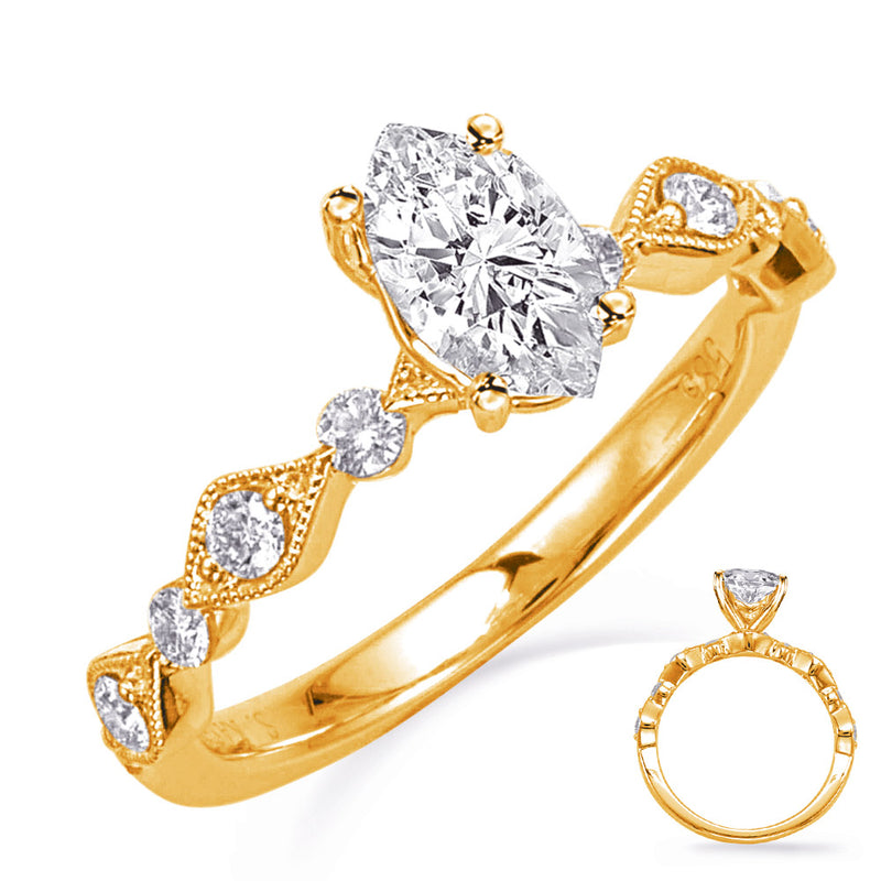 Yellow Gold Engagement Ring - EN8148-6X4MYG