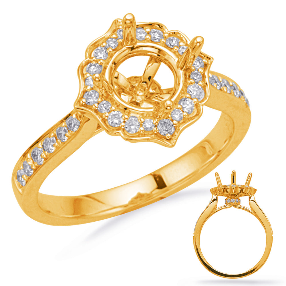 Yellow Gold Halo Engagement Ring - EN8167-1YG