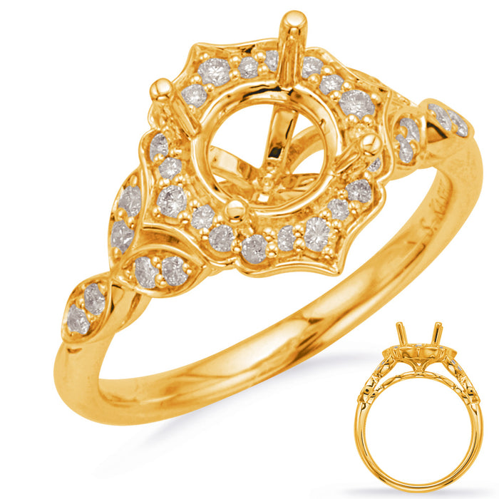 Yellow Gold Halo Engagement Ring - EN8168-1YG