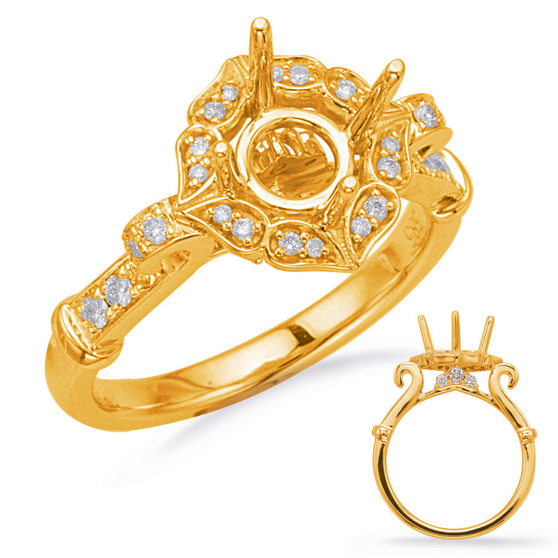 Yellow Gold Halo Engagement Ring - EN8169-1YG