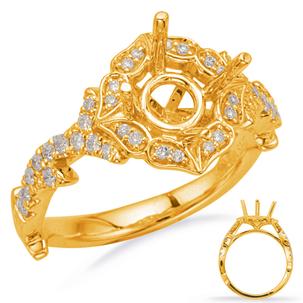 Yellow Gold Halo Engagement Ring - EN8170-1YG